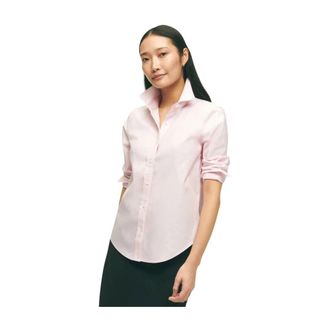 Brooks Brothers Non-Iron Oxford overhemd met Forward Point-kraag - Dames - Overhemden - Roze - S - Katoen - Overhemden