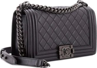 Chanel So Black Boy Flap Bag Quilted Calfskin Old Medium shoulder bag - Zwart