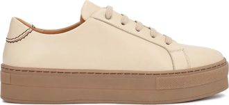 Kazar Schoenen, Dames, Beige, 41 EU, Leer, Kazar Beige sneakers op een lichtbruine zool