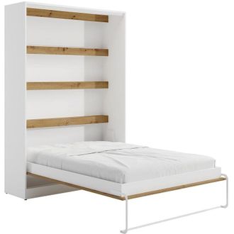 Vente-Unique Vente-unique - Letto estraibile 140 x 200 cm Apertura verticale manuale Con led Bianco e Naturale - rapili