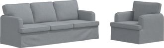 vidaXL Juego De Sof&aacute; 2 Uds. Gris Claro Tela Vidaxl