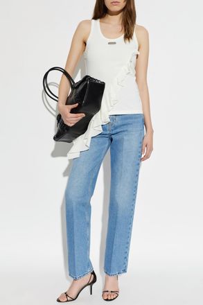 Alexander McQueen Asymmetrical Cut Top, Womens, White