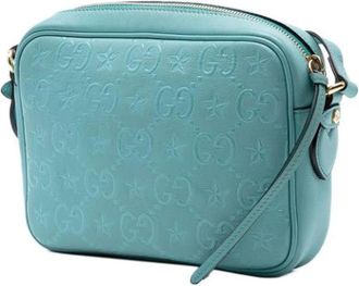 Gucci Pre-owned Crossbody Bag - Dames - Vintage Schoudertas - Blauw - ONE Size - Leer - Vintage