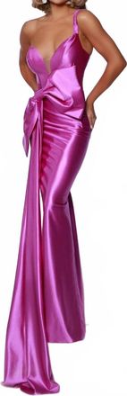 Johnathan Kayne Ribbon Design Prom Dress In Purple