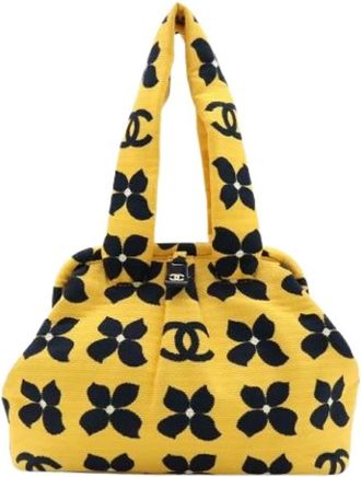 Chanel Pre-owned Vintage Canvas Handbag - Dames - Vintage Handtas - Geel - ONE Size - Vintage