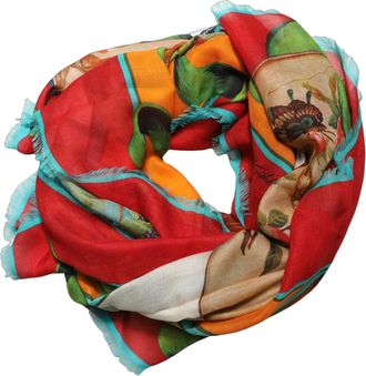 Dolce & Gabbana Multicolor Marco Polo Motifs Shawl Womens Scarf