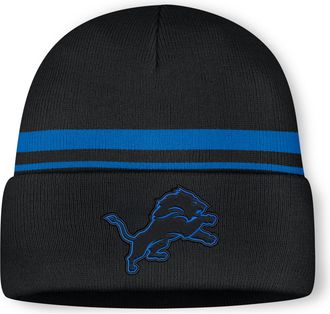 Nike Detroit Lions Primetime Utility Nike Mens NFL Cuffed Beanie in Black | NF400B9B9J-10L