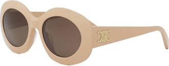 Celine Triomphe Brown Oval Ladies Sunglasses CL40292U 57E 54