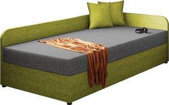 Mirjan24 Mobilier1 - Cama Memphis 128, Lux 22 + Lux 06, Individuales, 90x200, Tapiz, Somieres, 95x205x60cm