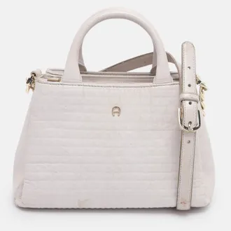 Aigner Off-White Leather Olivia Tote