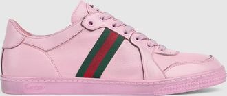 Gucci Womens Stretch Low-top Sneaker, Pink, Leather