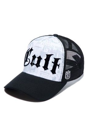 Cult of Individuality Propaganda Newsprint Logo Trucker Hat in White at Nordstrom