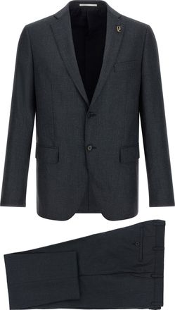 Pal Zileri Gray Polyester Two-Piece Mens Suit