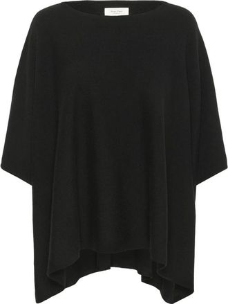 Part Two Zwarte Gebreide Trui met Boothals - Dames - Ronde hals truien - Zwart - ONE Size - Wol - Truien & Vesten