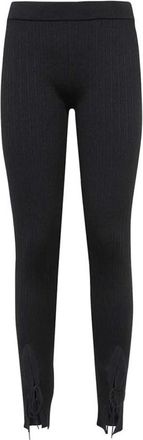 Tom Ford Geribbelde legging van zijdemix met cut-out details - Dames - Leggings - Zwart - XS - Polyester - Broeken