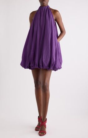 Alaia Soft Nylon Balloon Minidress in Violet at Nordstrom, Size 36