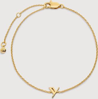 Monica Vinader Gold Initial Y Chain Bracelet
