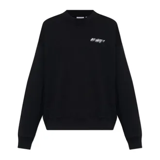 Off-white Sweatshirts, male, Black, Size: XL Logo Sweatshirt