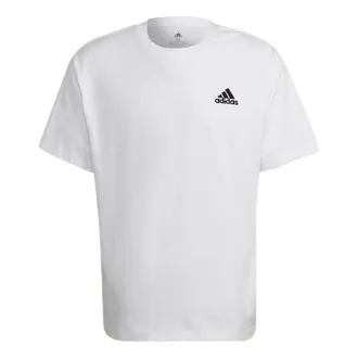 adidas Logo Solid Color Round Neck Loose Short Sleeve Couple Style White HE4388