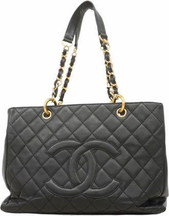 Chanel Black Grained Calfskin Tote Bag (Pre-Owned)