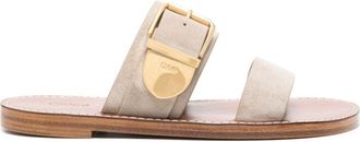 Chlo&eacute; Rebecca flat sandals - women - Suede - 40 - Neutrals