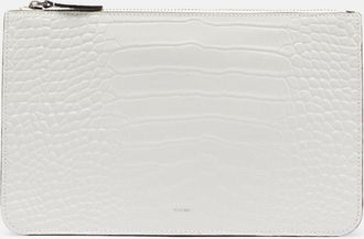 Toteme Threefold croc-effect leather clutch