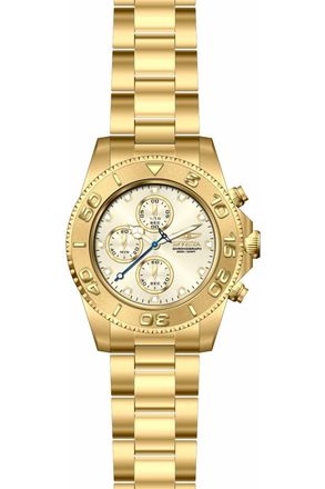 Invicta OCEAN VOYAGE 47654 Herenhorloge - Quartz Uurwerk - Roestvrij Staal met Gouden Wijzerplaat - 43 mm