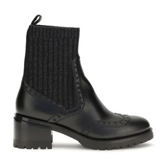 Santoni Stivaletti in Pelle Ferret - - Shoes - Donna - Nero - 38 EU