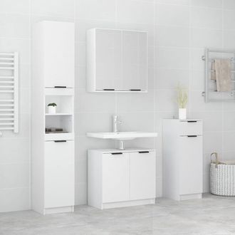 Berkfield Home 4 Piece Bathroom Cabinet Set White Engineered Wood