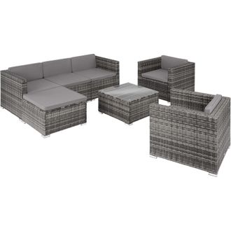 TecTake Garden Furniture Set Lignano in Grey | Size: Large
