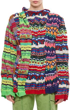 Comme Des Garçons Multicolor Draped Effect Patch Sweater