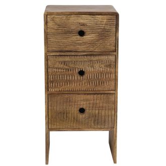 Maisons du monde Cajonera con 3 cajones de mango grabado a mano