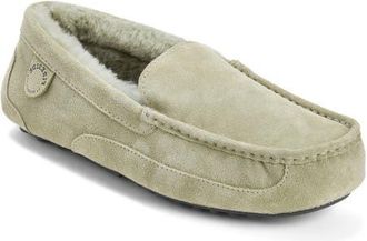 Dearfoams Fireside Melbourne Genuine Shearling Moccasin Slipper in Seagrass at Nordstrom, Size 11