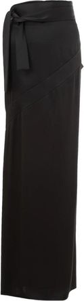 Tom Ford Extra Lange Zwarte Satijnen Rok - Dames - Maxi Rokken - Zwart - XS - Satijn - Rokken