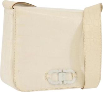 Ferragamo Pre-owned Leren Schoudertas - Dames - Vintage Schoudertas - Wit - ONE Size - Leer - Vintage