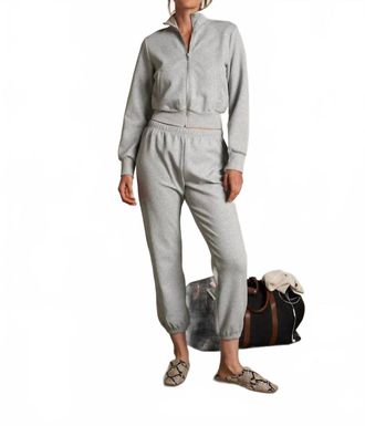 perfectwhitetee Milana Cropped Travel Track Jacket In Grey