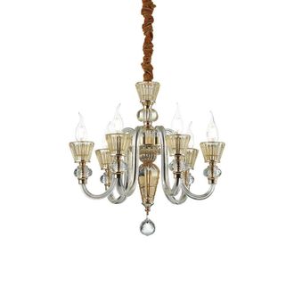 Netlighting Strauss 6 Light Chandelier Rose Gold Finish E14