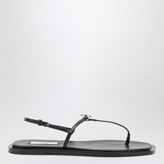 Toteme Black nappa T-strap sandals