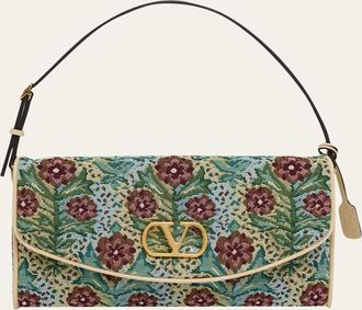 Valentino Garavani Small Floral Woven Shoulder Bag