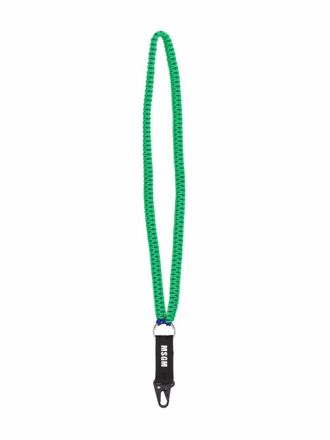 Msgm logo-print lanyard keychain - men - Fabric - One Size - Green