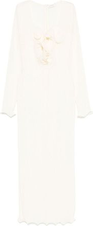 Magda Butrym Floral-Appliqué Maxi Dress - Womens - Polyester/Elastane/Lyocell/Silk