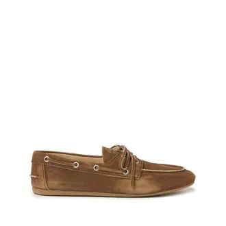 Miu Miu Logo-embossed Suede Loafers