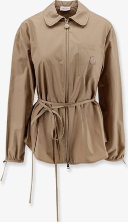 Moncler Giacca camicia in cotone con logo ricamato frontale - MONCLER - gender_Woman