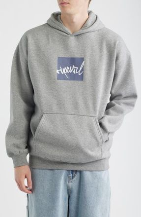 Rip Curl Rip Script Icon Graphic Hoodie in Grey Marle at Nordstrom, Size Xx-Large