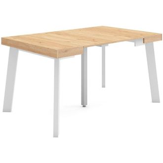 Skraut Home Mesa Consola Extensible, Mesa Comedor Plegable, 140, Para 6 Comensales, Patas De Madera, Estilo Moderno, Roble - Skraut Home