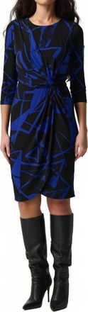 Joseph Ribkoff Long Sleeve Wrap Dress In Blue