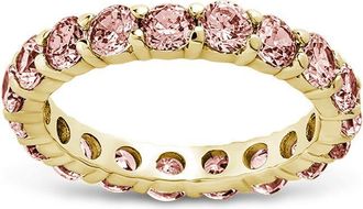 Sterling Forever Sterling Silver Gracie Pink Sapphire CZ Eternity Ring