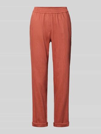 Marc Cain Hose aus Leinen-Mix mit elastischem Bund in Rostrot, Gr&ouml;&szlig;e 44