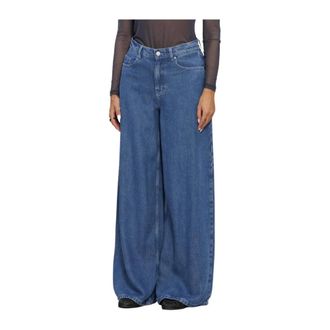 Moss Copenhagen Jeans, Dames, Blauw, S, Denim, Rue Wijde Broek