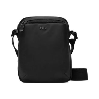 HUGO BOSS Jace C NS Schoudertas met Rits - Heren - Tassen - Zwart - Maat: ONE Size Leer